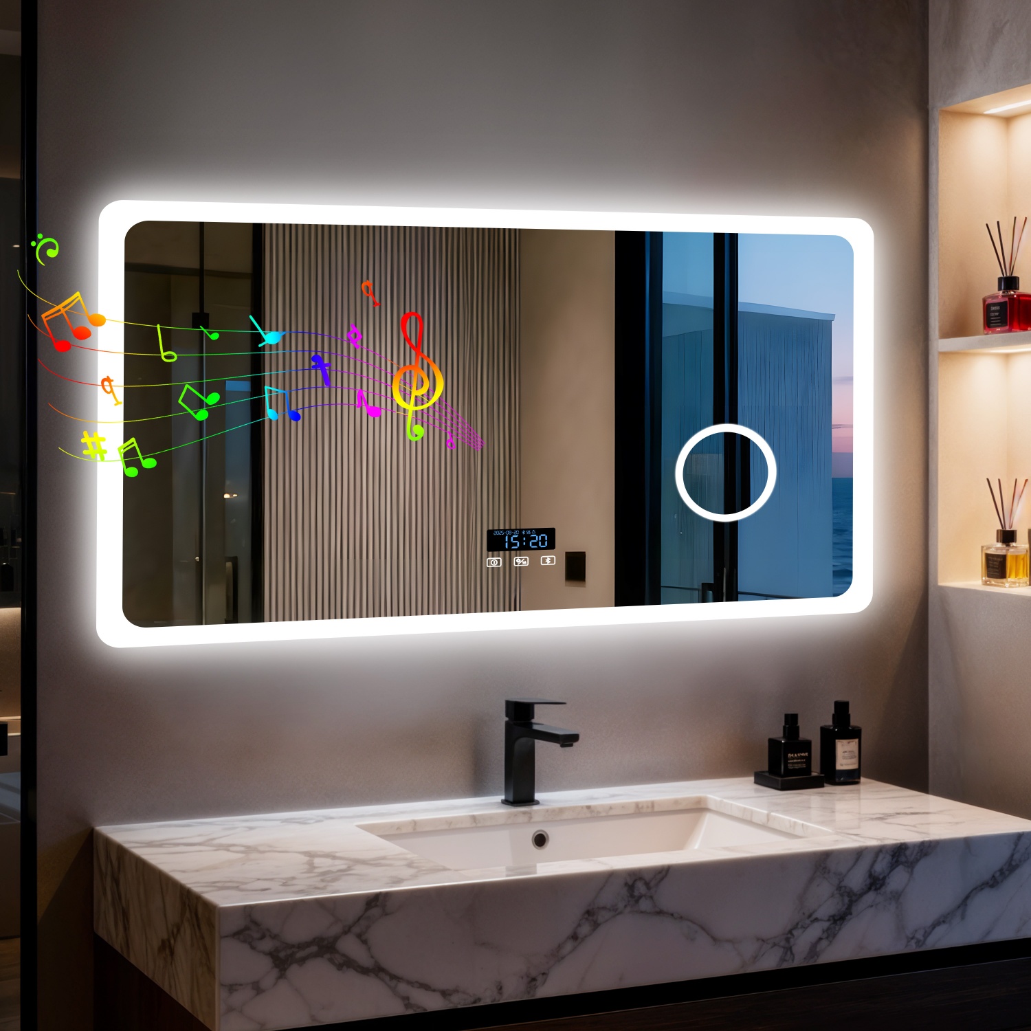 Zara Home Bathroom - 80/100/120/CM LED Bathroom Mirror with Bluetooth