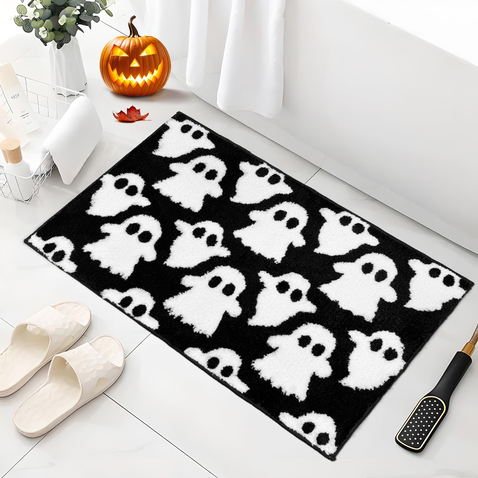 Zara Home Bathroom Rug - VIKAMA Halloween Ghost Bath Mats Black