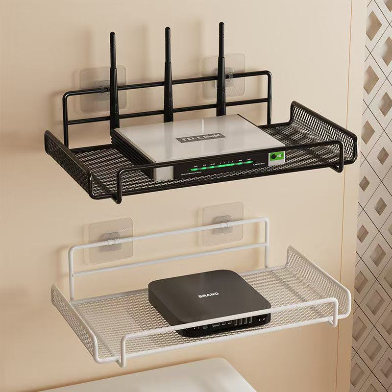 Home Bathroom Shelf - No‑Drill Wall Mount Router Shelf Metal