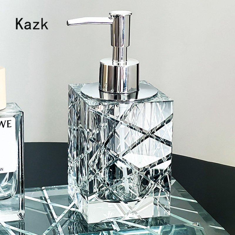 Home Bathroom Glass - Crystal Cutting Glass Shampoo Bottle Bathroom