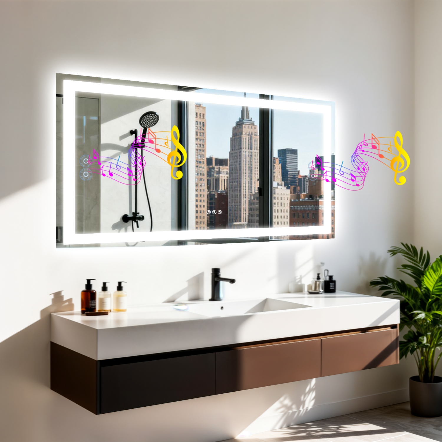 Zara Home Bathroom - 50/60/100/120cm LED Bathroom Mirror Built-in Bluetooth