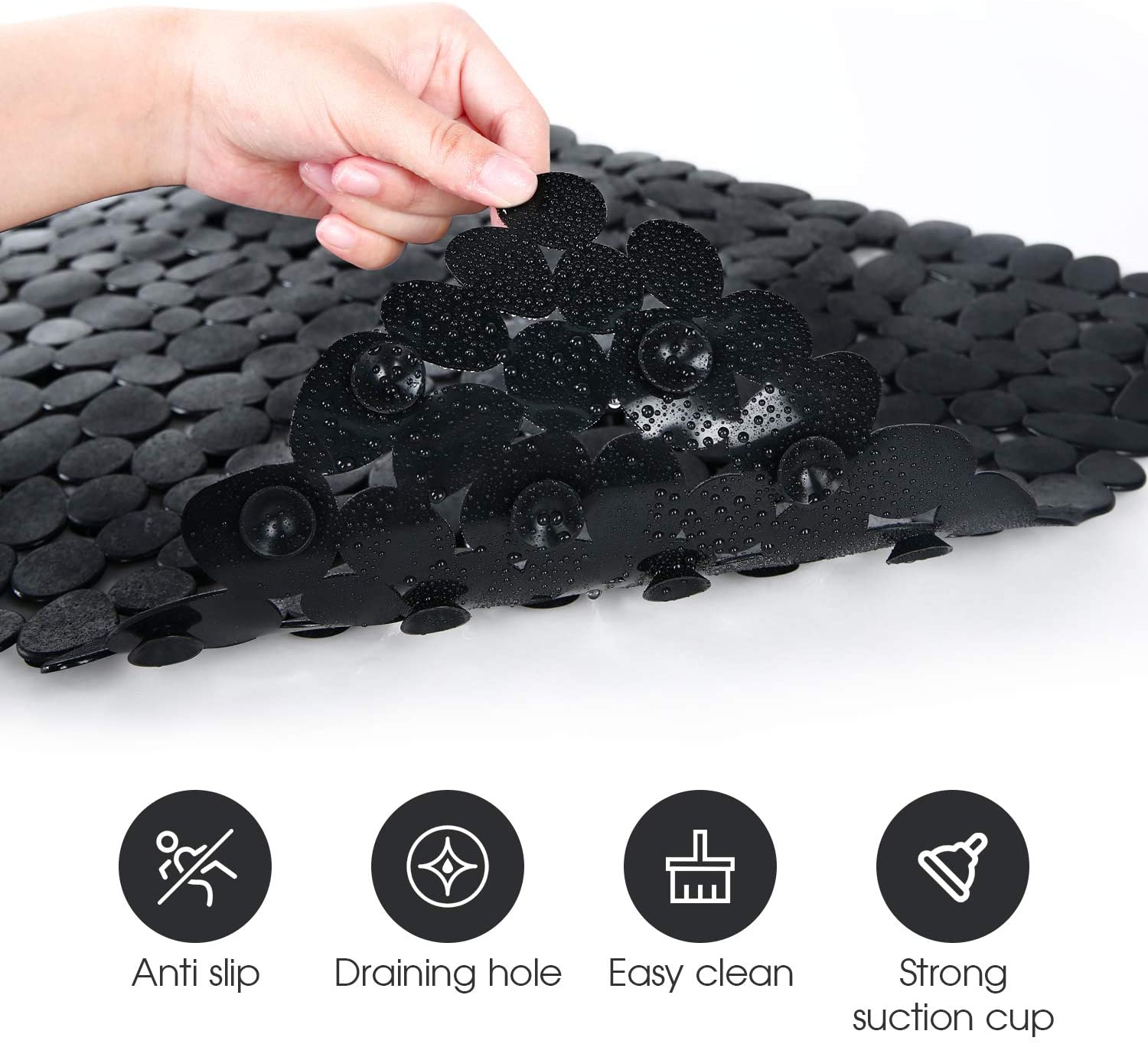 Zara Home Bathroom - Non-Slip Pebble Bathroom Mat with Suction