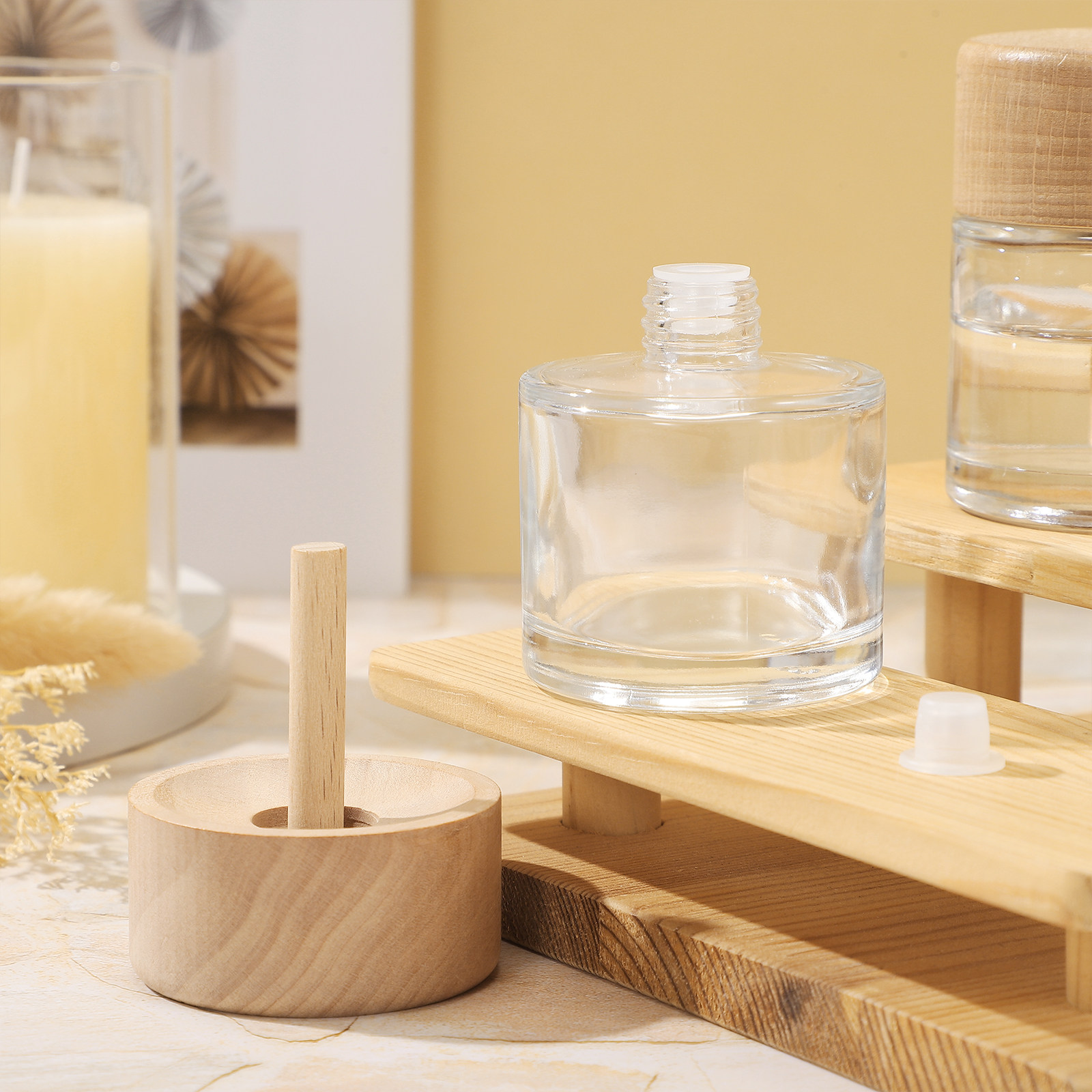 Home Bathroom Glass - 2pcs Glass Diffuser Bottles 50Ml Clear