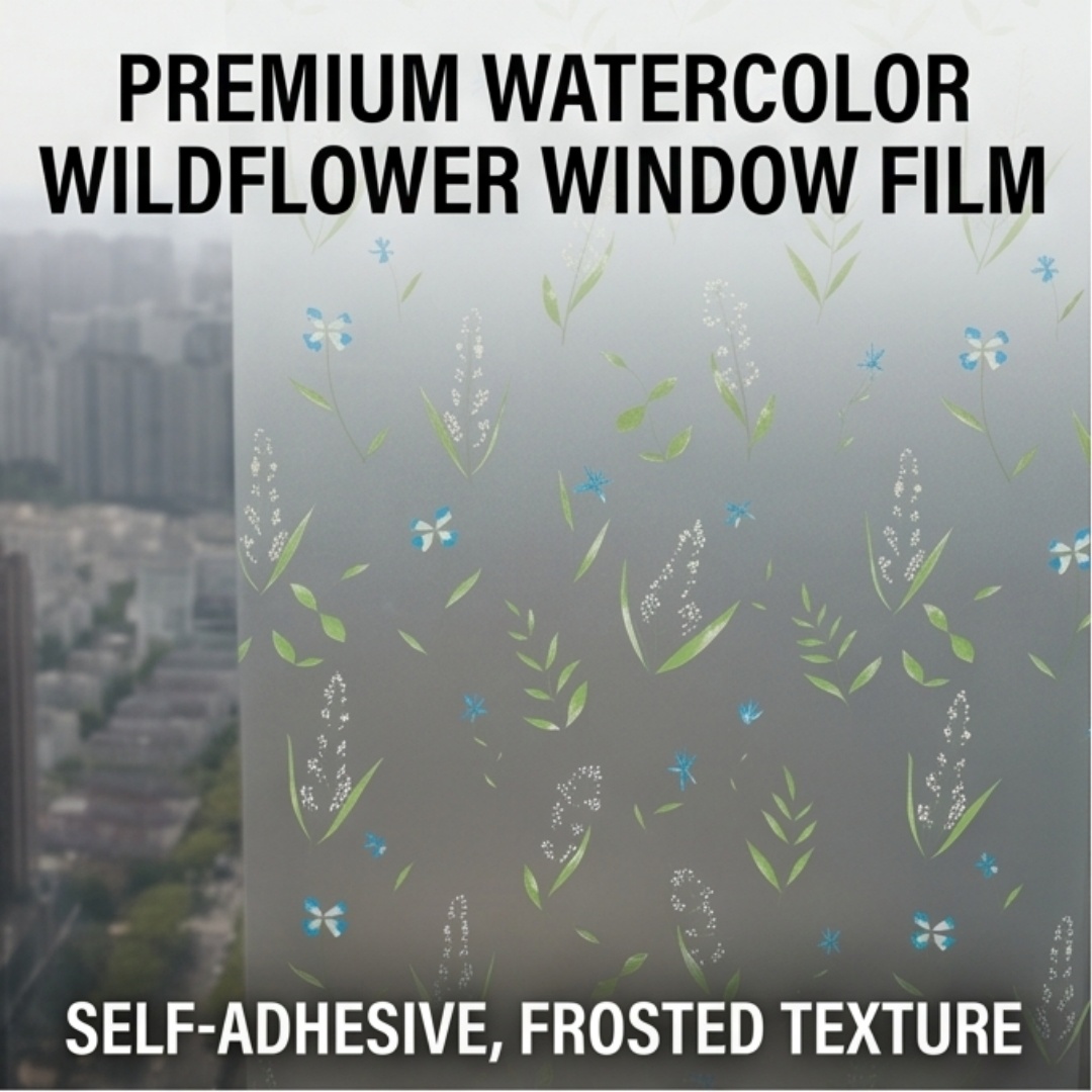 Self Adhesive Fresh Floral Lea - Home Bathroom Glass review and price