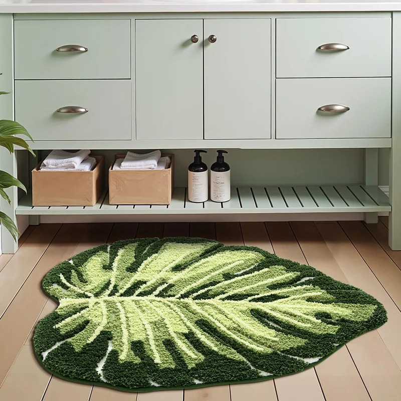 VIKAMA Non-Slip Bath Mat Green - Zara Home Bathroom Rug review and price