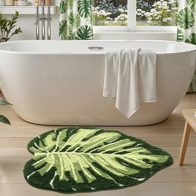 VIKAMA Non-Slip Bath Mat Green - Zara Home Bathroom Rug review and price