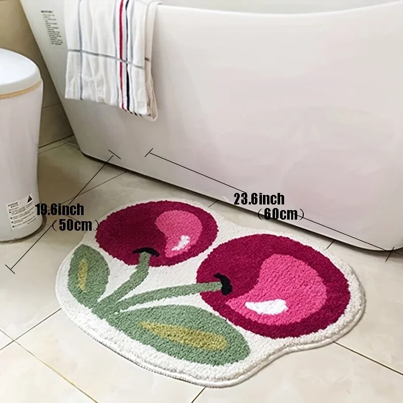 Cute Cherry Bath Mat, Absorben - Zara Home Bathroom Rug review and price
